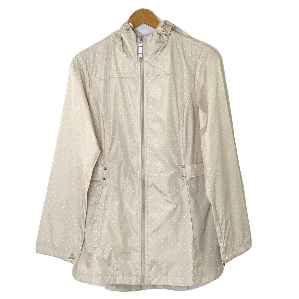 Jones New York Women's size Small Parka in a Pocket Windbreaker Jacket Beige